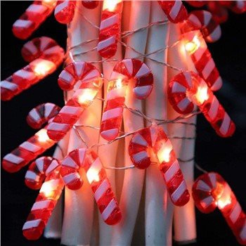 20 LED CHRISTMAS CANDY CANE FAIRY LIGHTS