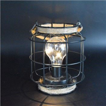 METAL WIRE LAMP WITH HEMP HANDLE