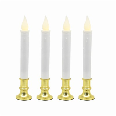 CHRISTMAS 4PCS FLAMELESS LED TAPER CANDLES