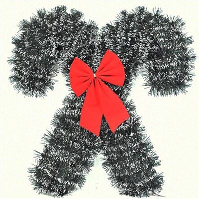 XMAS TINSEL DECORATION WITH BOWKNOT