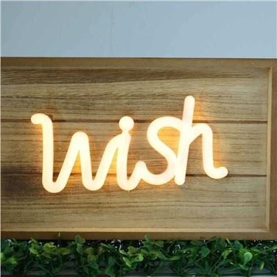 RECTANGLE WOODEN FRAME FAKE NEON